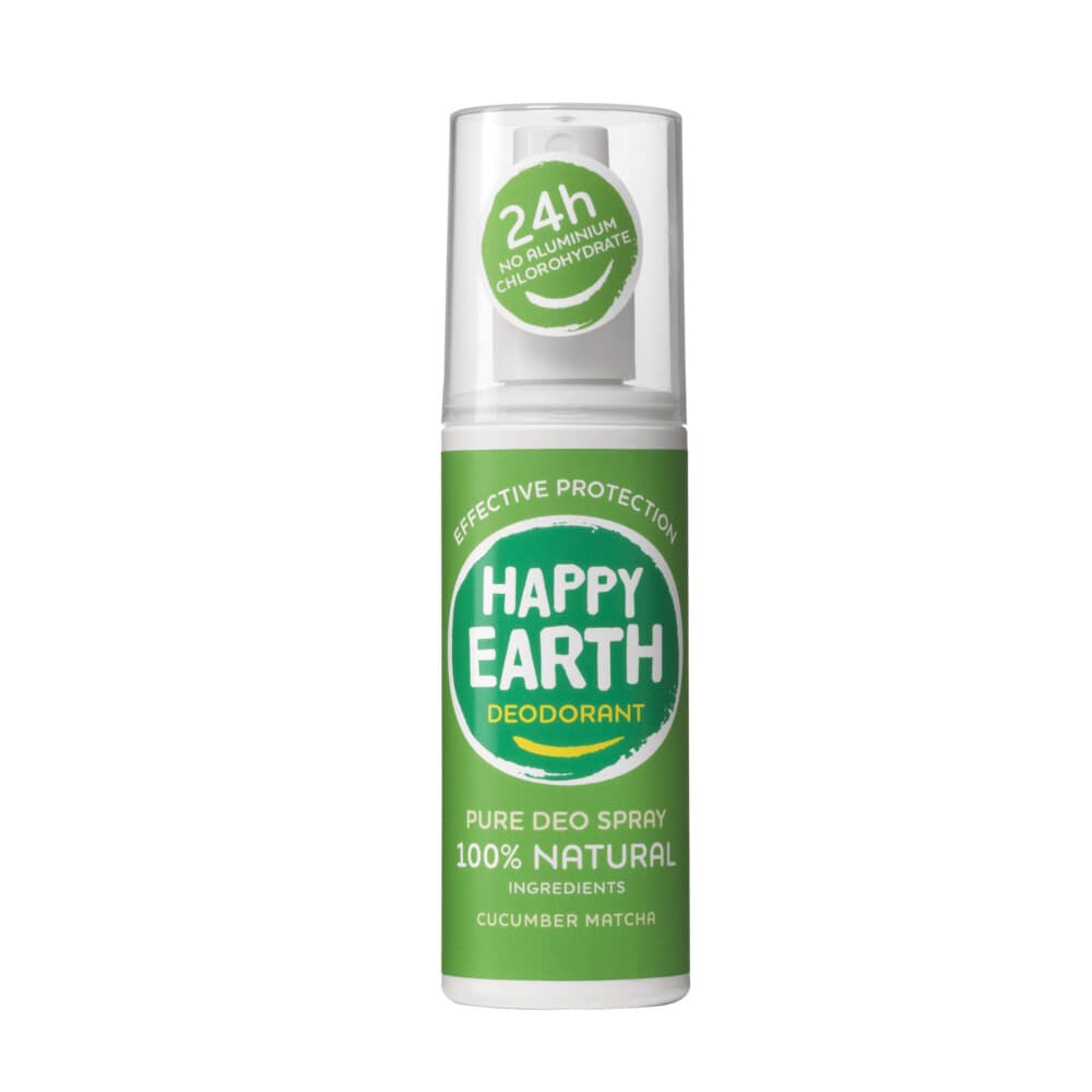 1+1 gratis: Happy Earth 100% Natuurlijke Deodorant Spray Cucumber Matcha 100 ml