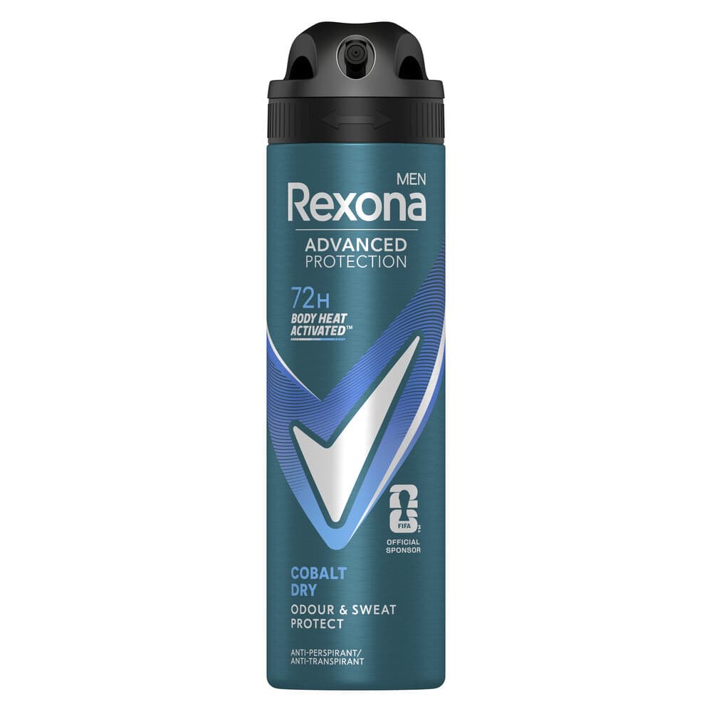 2+2 gratis: Rexona Men Deodorant Spray Advanced Protection Cobalt Dry 150 ml
