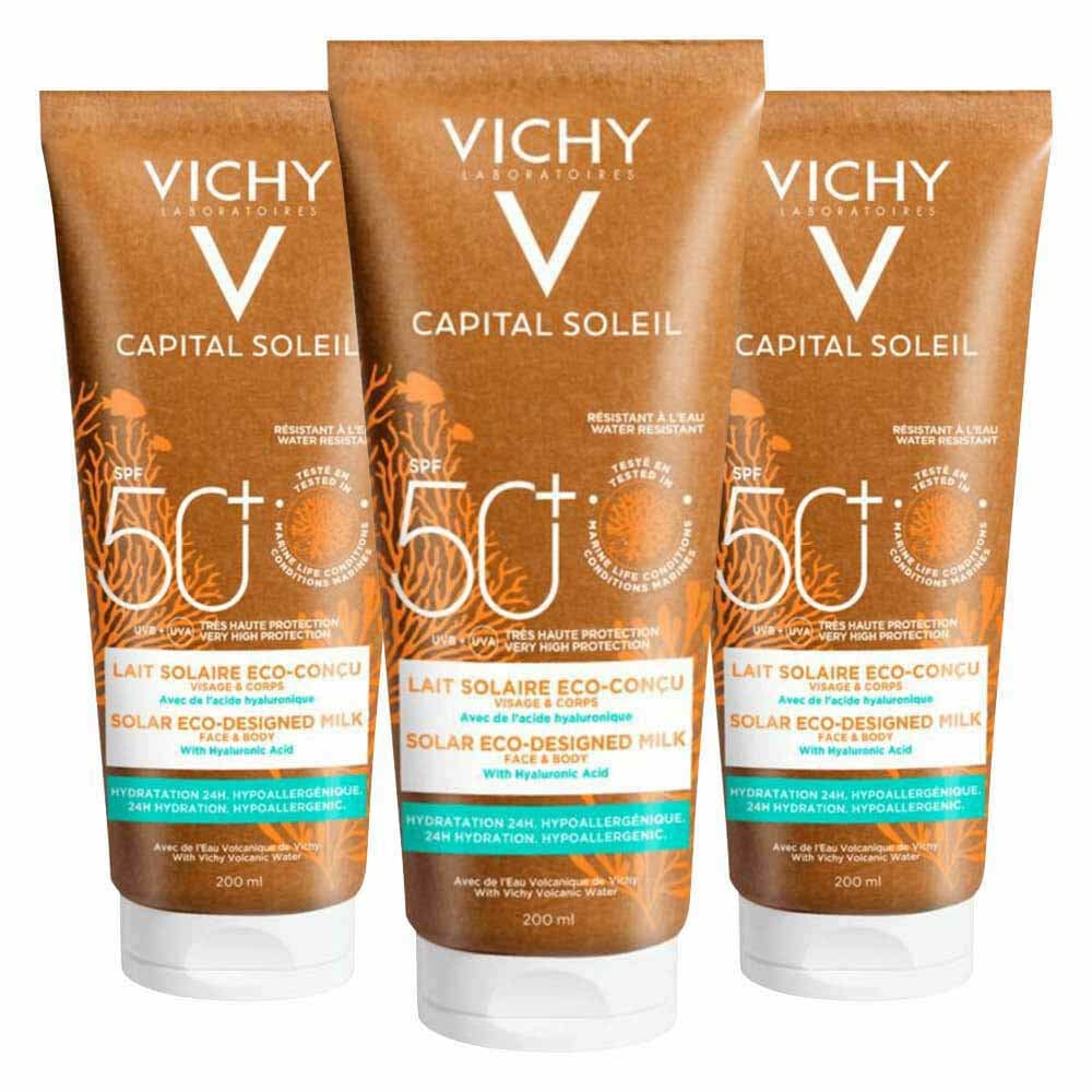 3x Vichy Capital Soleil Eco Melk SPF 50+ 200 ml