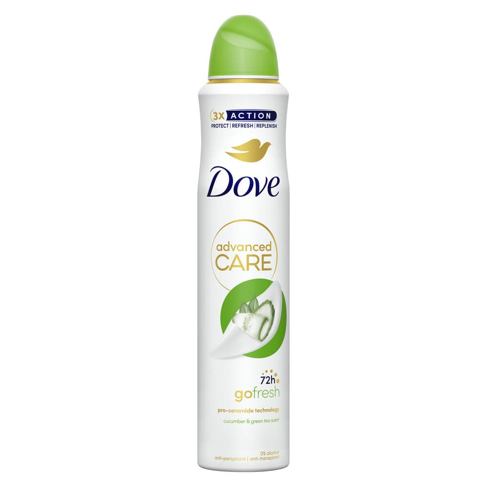 2+2 gratis: Dove Deodorant Spray Cucumber & Green Tea 200 ml