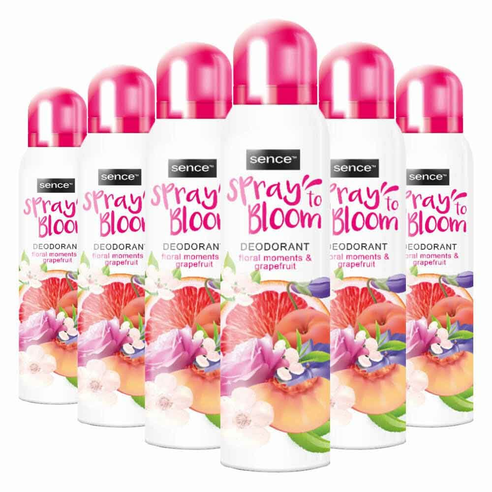 6x Sence Deodorant Floral & Grapefruit 150 ml