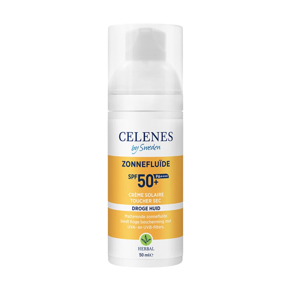 2x Celenes Herbal Dry Touch Zonnefluïde SPF 50+ Alle Huidtypes 50 ml