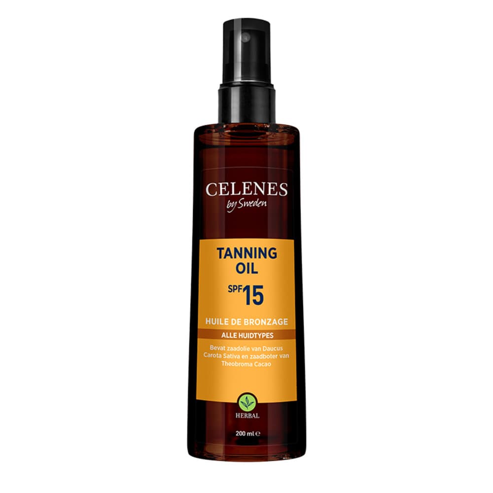 2x Celenes Herbal Tanning Oil Alle Huidtypes SPF 15 200 ml