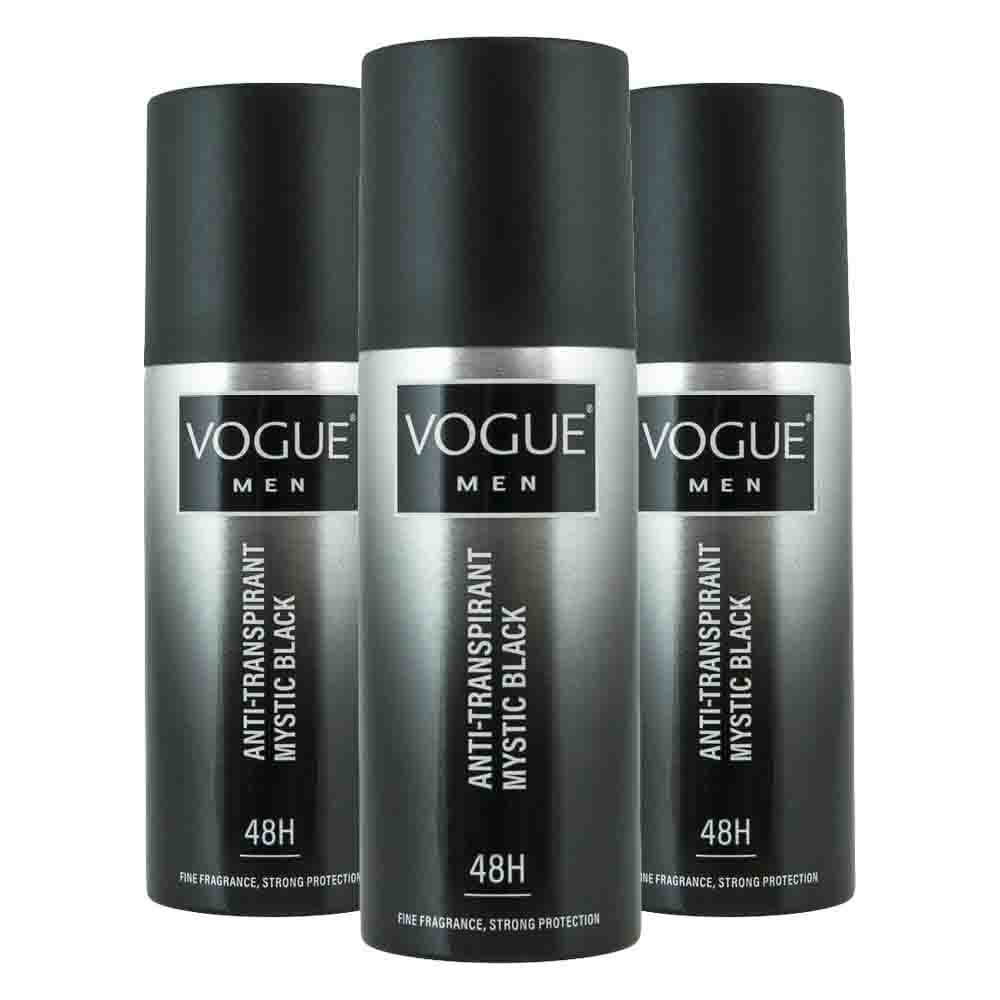 3x Vogue Anti-Transpirant Mystic Black 150 ml