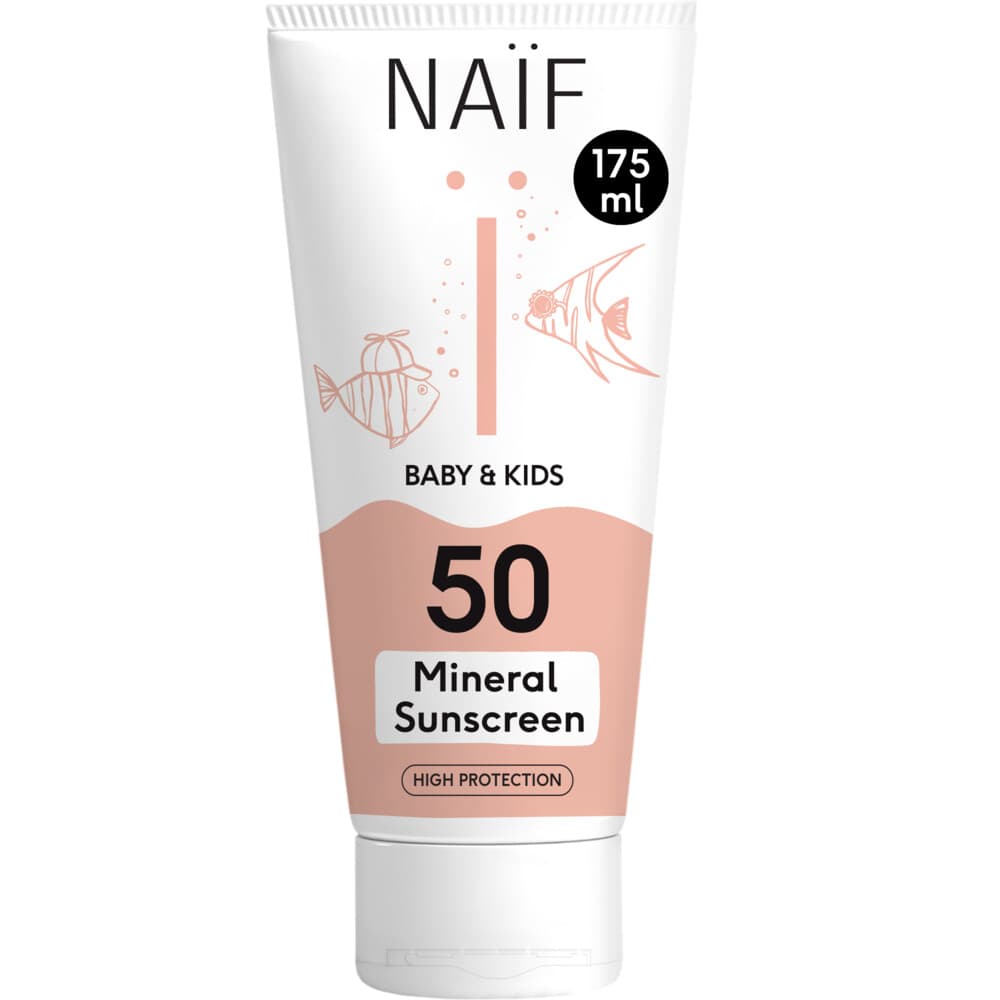 1+1 gratis: Naif Baby & Kids Minerale Zonnebrandcréme SPF 50 175 ml