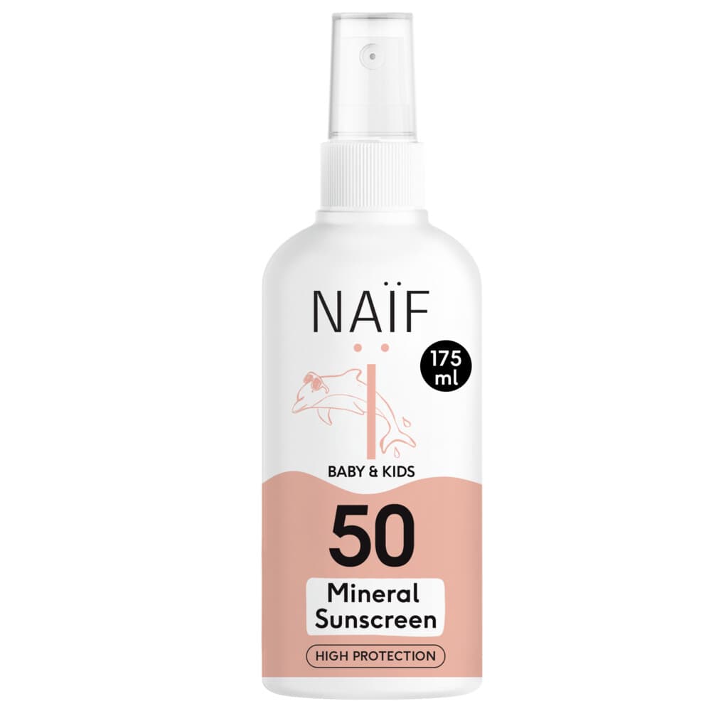 1+1 gratis: Naif Baby & Kids Minerale Zonnebrand Spray SPF 50 175 ml