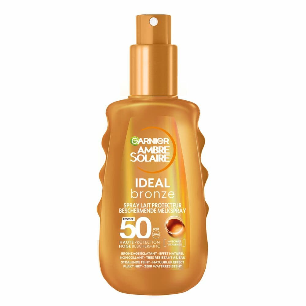 1+1 gratis: Garnier Ambre Solaire Ideal Bronze Beschermende Melkspray ​SPF 50 150 ml