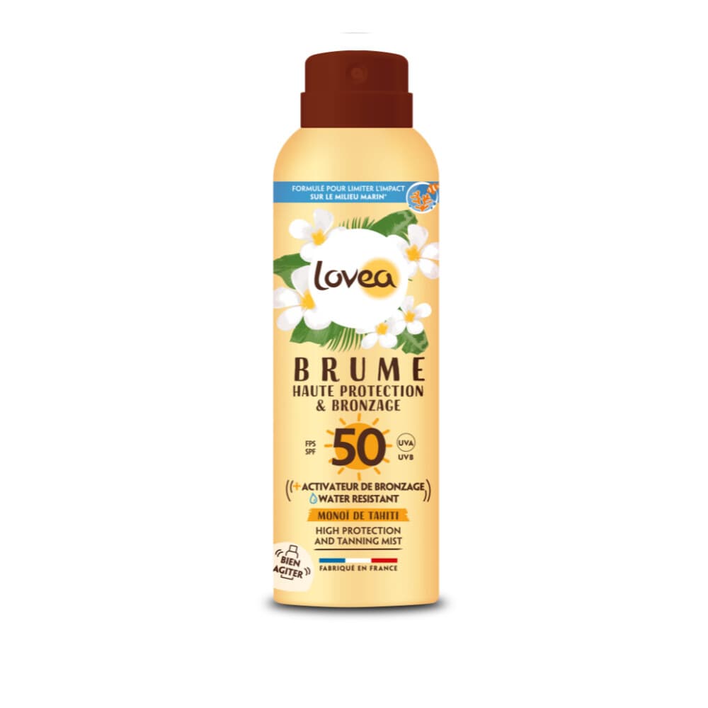 2e halve prijs: Lovea High Protection & Tanning Mist Monoi de Tahiti SPF 50 150 ml