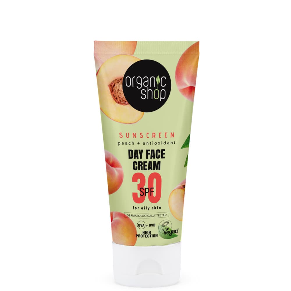 1+1 gratis: Organic Shop Zonnebrandcréme Gezicht SPF 30 Vette huid 50 ml