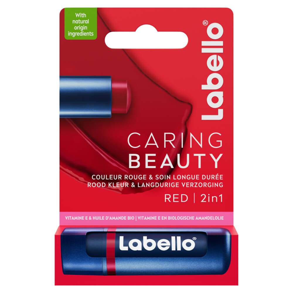 1+1 gratis: Labello Lippenbalsem Caring Beauty Red 5.5 ml