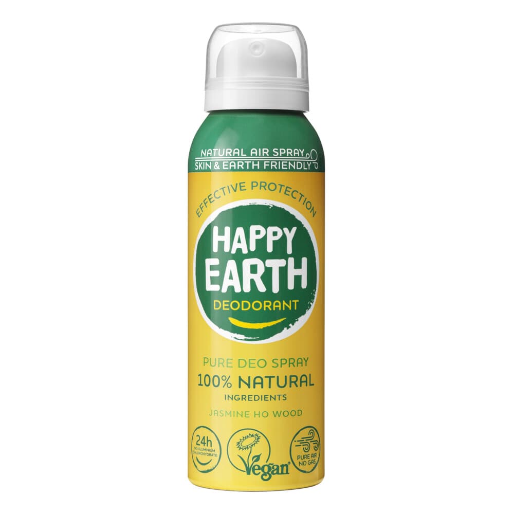 1+1 gratis: Happy Earth 100% Natuurlijke Ait Deodorant Spray Jasmine Ho Wood 100 ml