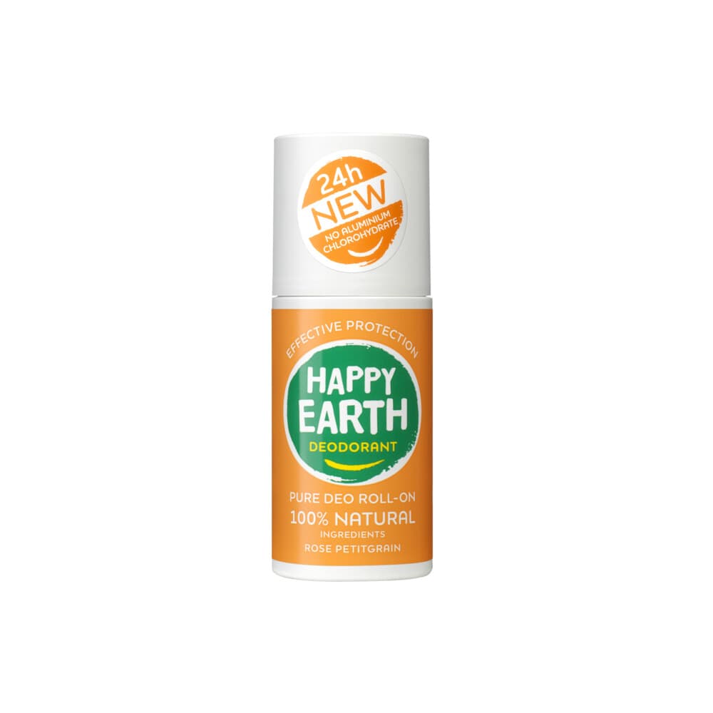 1+1 gratis: Happy Earth 100% Natuurlijke Deodorant Roller Rose Petitgrain 75 ml