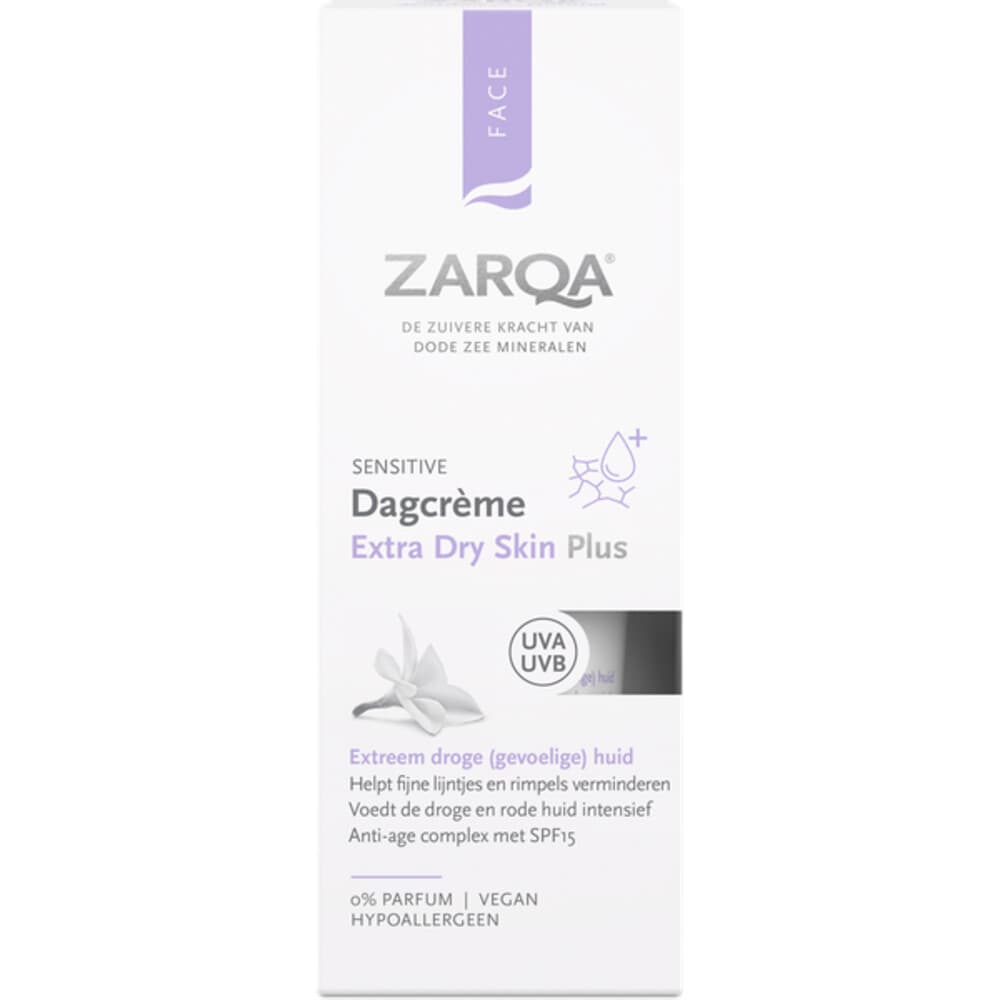 3x Zarqa Dagcreme Extra Dry Skin Plus SPF15 Sensitive 50 ml