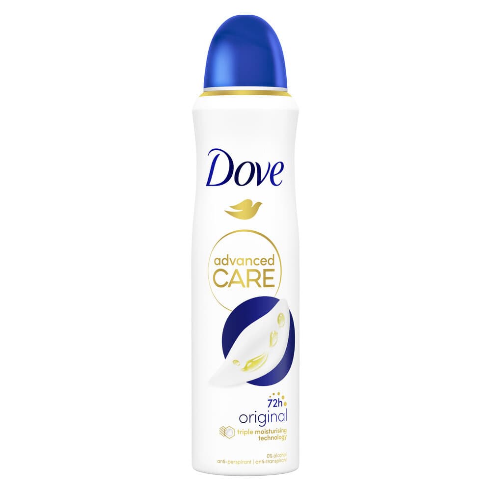 2+2 gratis: Dove Deodorant Spray Advanced Care Orginal 150 ml