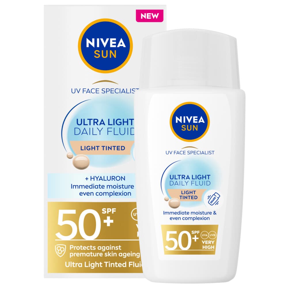 1+1 gratis: NIVEA Sun UV Face Specialist Ultra Light Daily Fluid Light Tinted SPF 50+ 40 ml