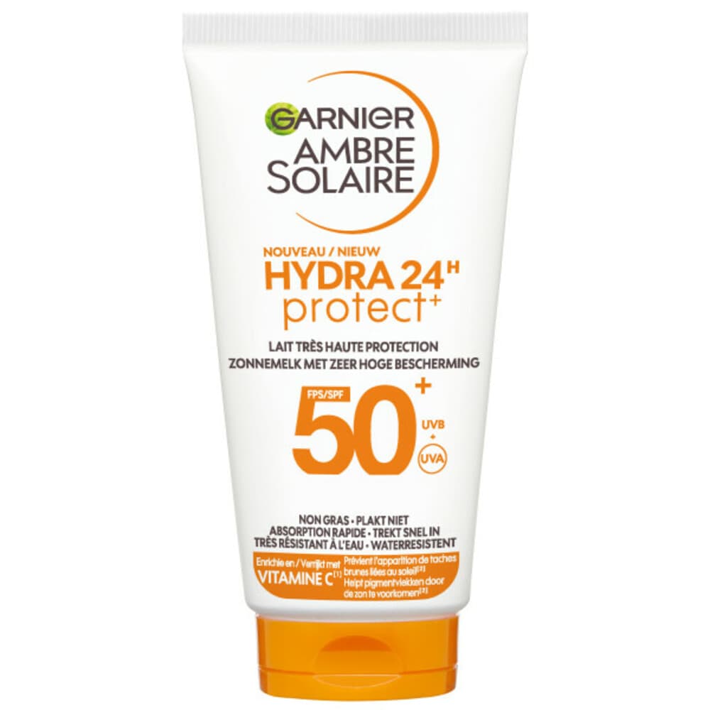1+1 gratis: Garnier Ambre Solaire Hydra 24 Zonnebrandmelk SPF 50+ 50 ml