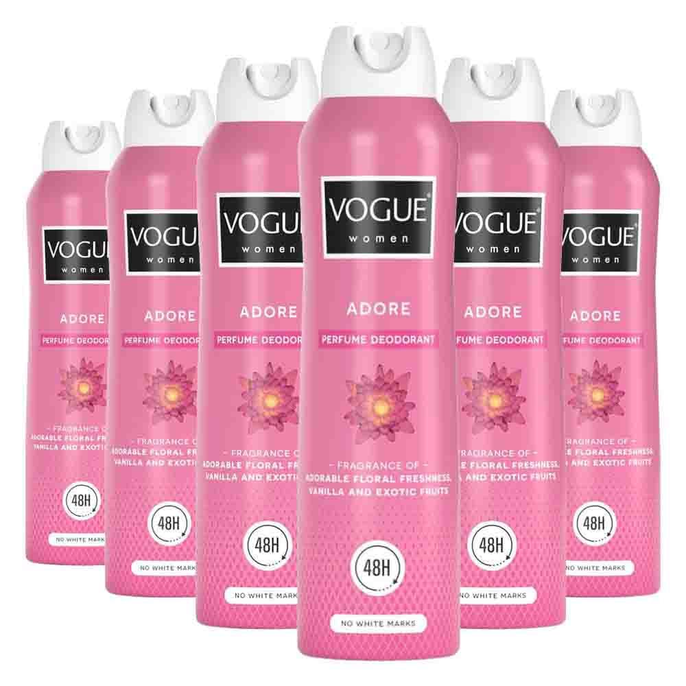 6x Vogue Adore Parfum Deodorant 150 ml