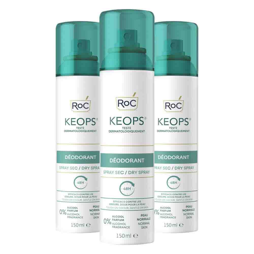 3x RoC Keops Deodorant Spray 150 ml