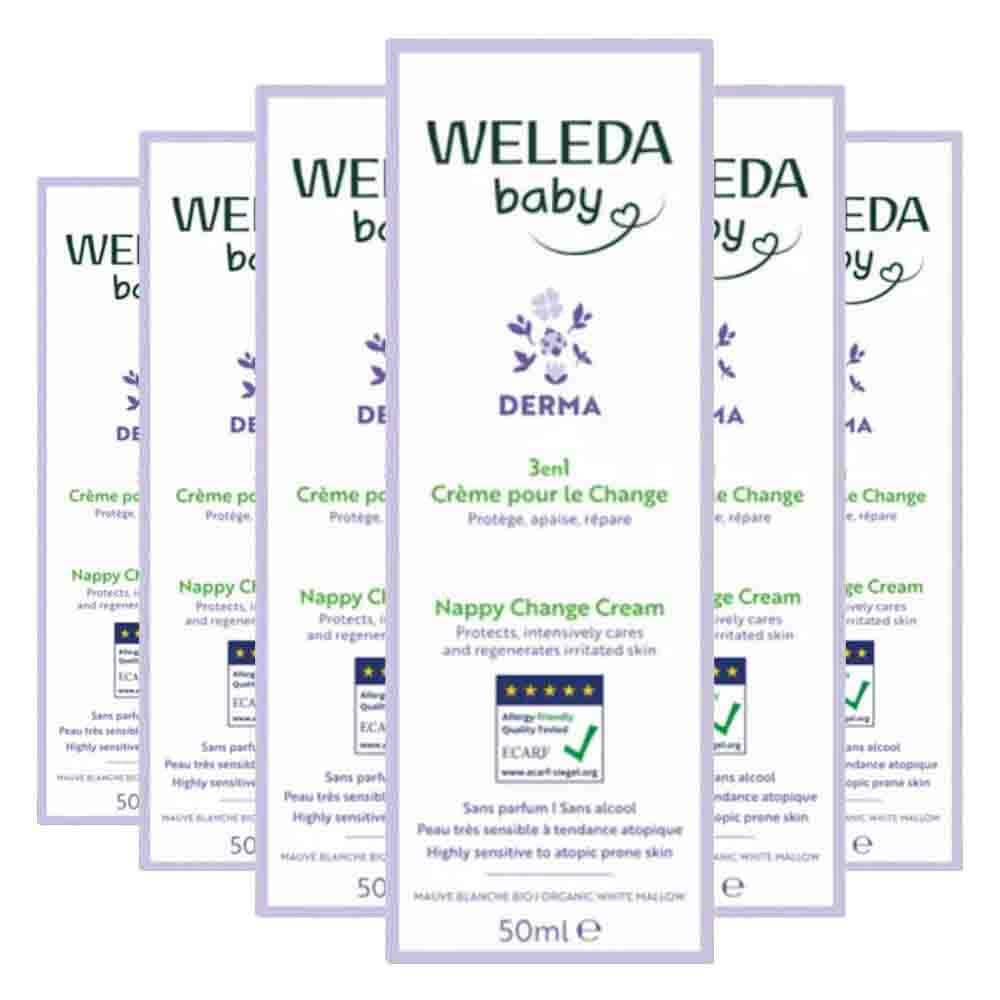 6x WELEDA Baby Derma 3-in-1 Billenbalsem 50 ml