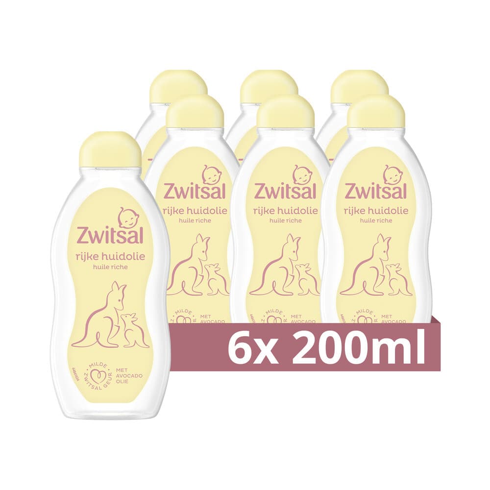 6x Zwitsal Rijke Huidolie 200 ml