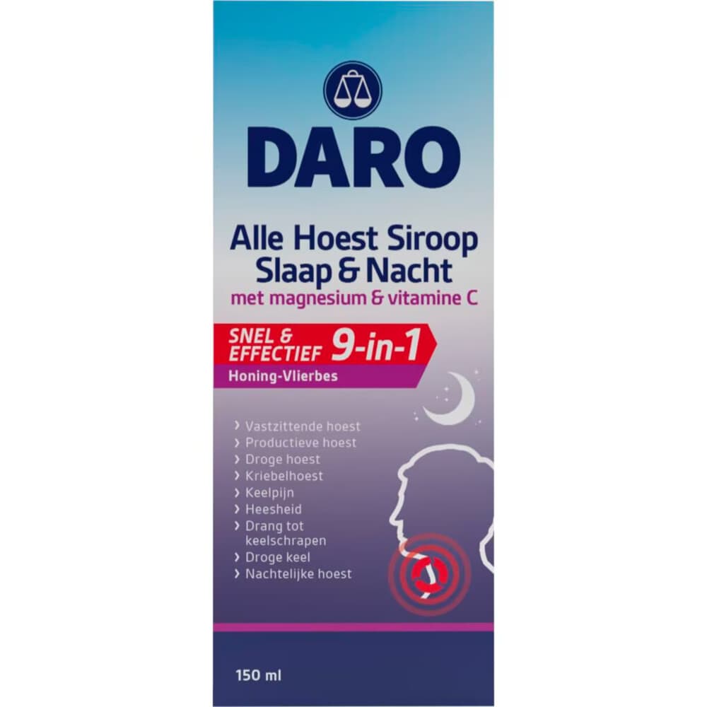 2x Daro Alle Hoest Siroop Slaap & Nacht 150 ml