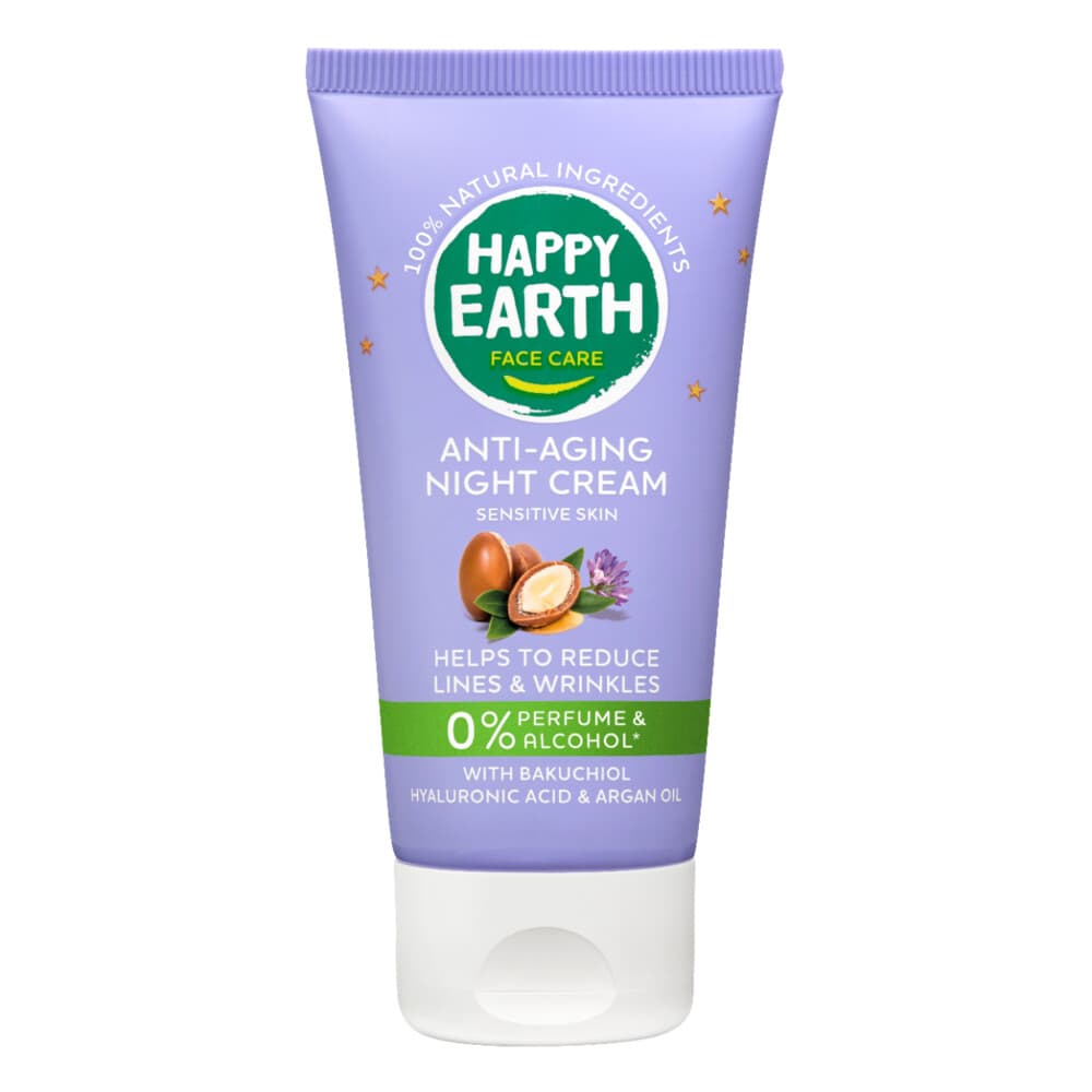 1+1 gratis: Happy Earth 100% Natuurlijke Anti-Age Nachtcrème 50 ml