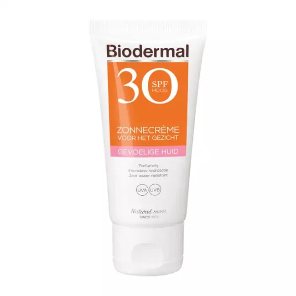 1+1 gratis: Biodermal Zonnecreme Gezicht Gevoelige Huid SPF 30 50 ml