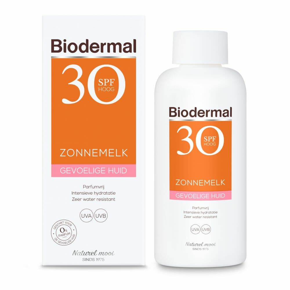1+1 gratis: Biodermal Zonnemelk Gevoelige Huid SPF 30 200 ml
